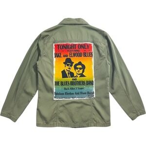 Custom Blues Brothers Jake Elwood Olive Green Military Jacket Womens L